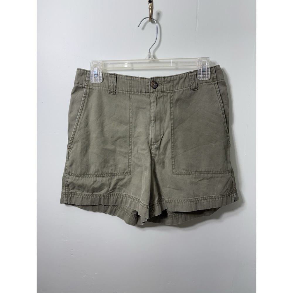 Gap Women's Khaki Chino Shorts Size 6 4" Inseam Casual Summer Olive Tan
